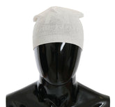 Costume National Beanie White Wool Blend Branded Hat -   -  Costume National.